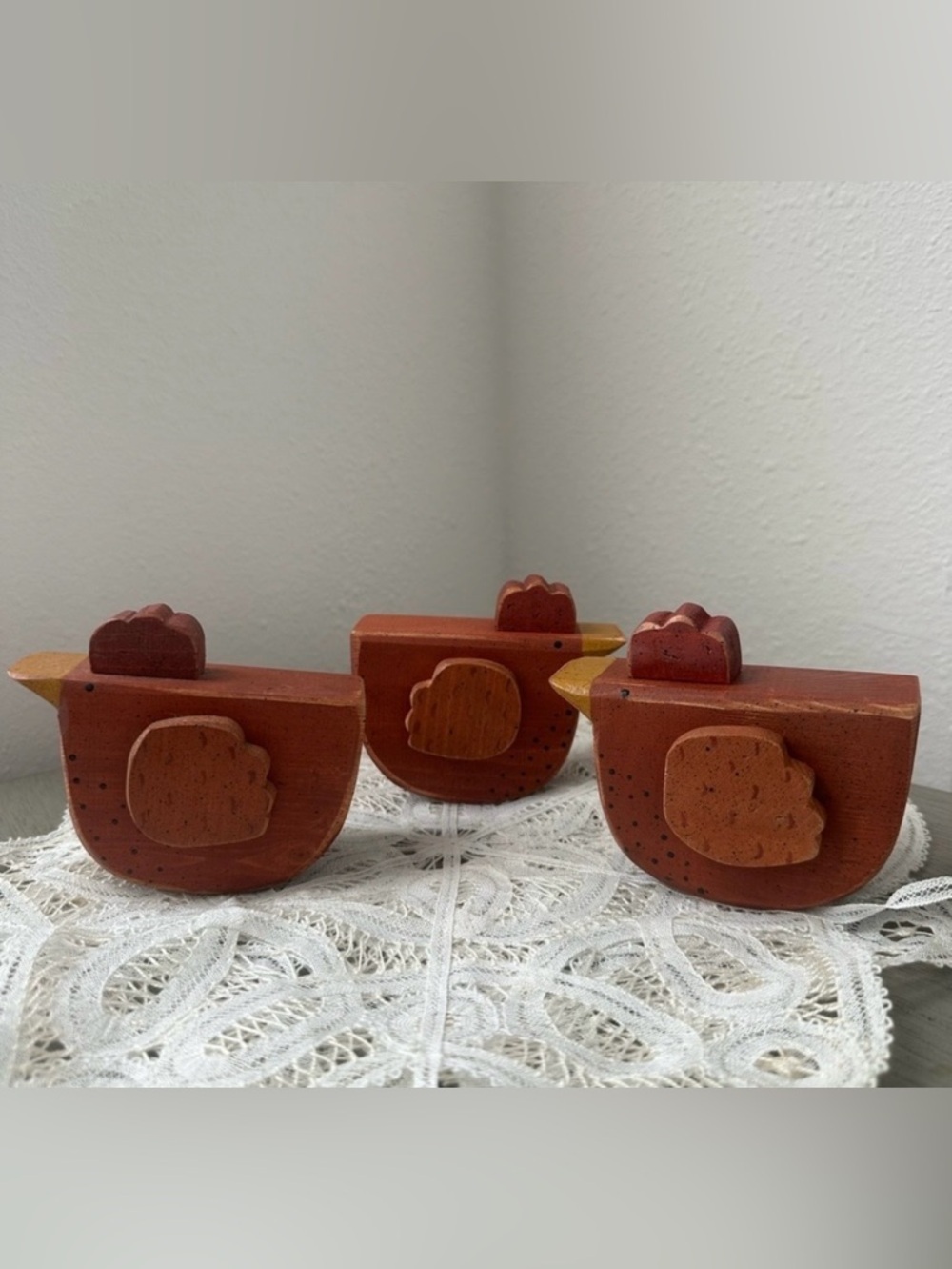 Wooden Vintage 3 Pc Chickens Farmhouse Country Kitchen
Decor Wood Carved